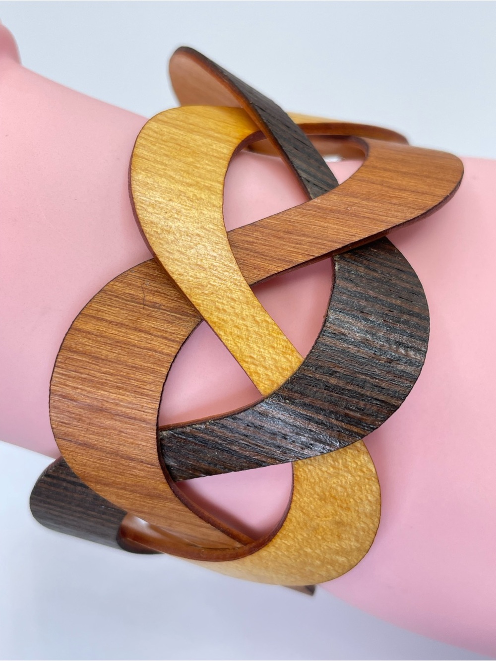 Henry Wichusen Trinity Wooden Open Cuff Bracelet Handmade Artisan